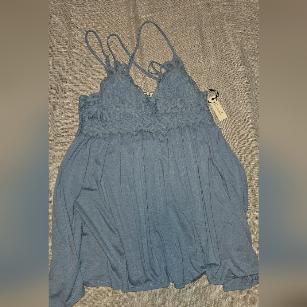 Blue Lace Strappy Dress